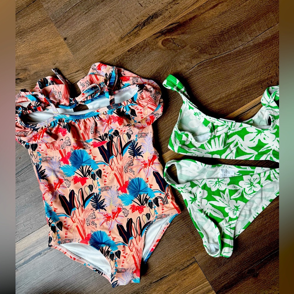 Zara and neon rebels little girl swimsuits
